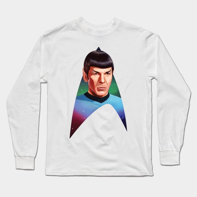 Mr Spock Long Sleeve T-Shirt by TomWalkerArt